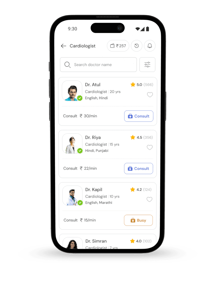 ChatQURE App - Doctor Search Interface